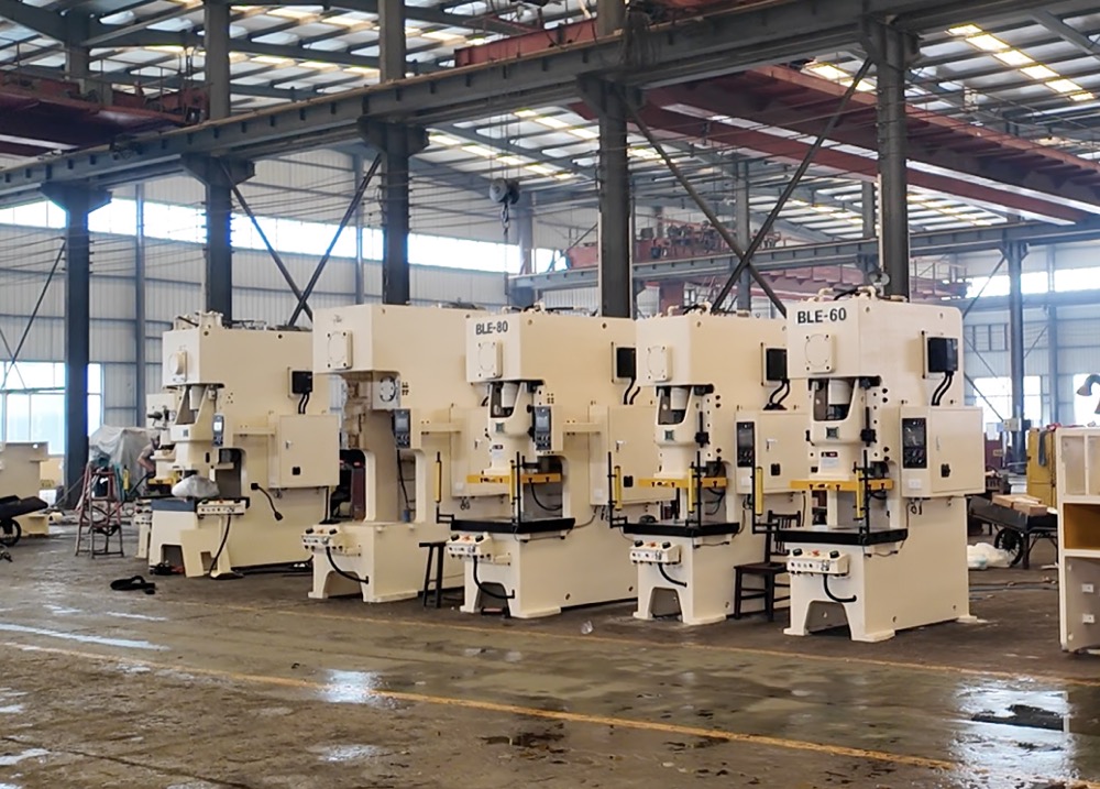 Open single point precision punch press